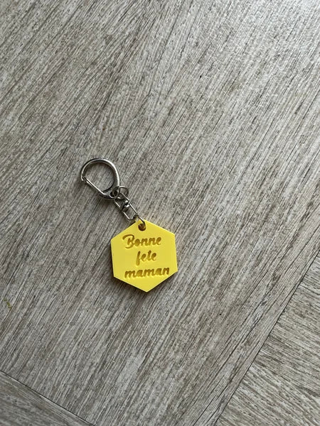 Porte-clé Prénom Personnalisé - hexagone - Impression 3D