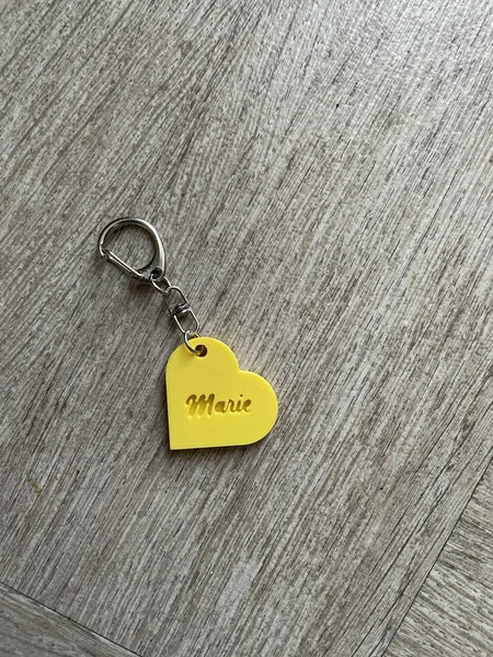 Porte-clé Prénom Personnalisé - coeur - Impression 3D