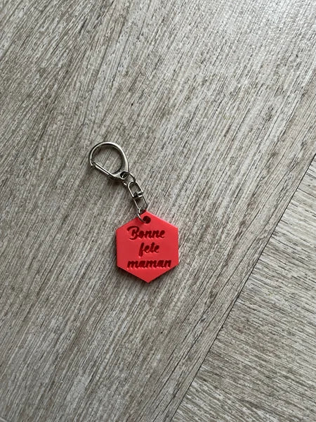 Porte-clé Prénom Personnalisé - hexagone - Impression 3D