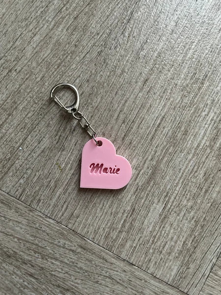 Porte-clé Prénom Personnalisé - coeur - Impression 3D