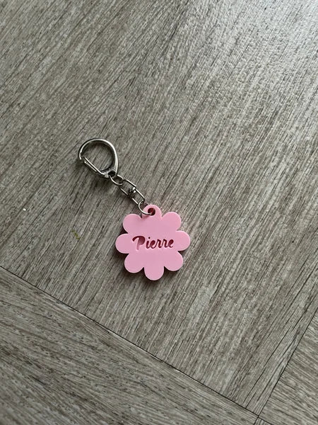 Porte-clé Prénom Personnalisé - fleur - Impression 3D