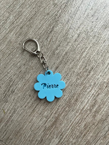 Porte-clé Prénom Personnalisé - fleur - Impression 3D