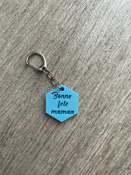 Porte-clé Prénom Personnalisé - hexagone - Impression 3D
