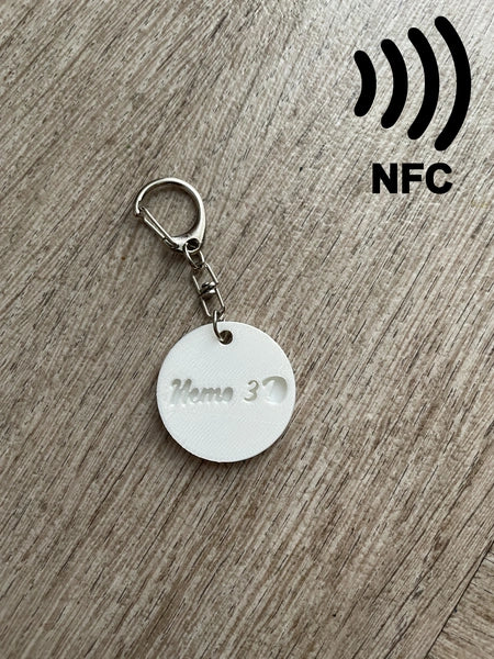Porte-clé Prénom Personnalisé NFC - rond - Impression 3D