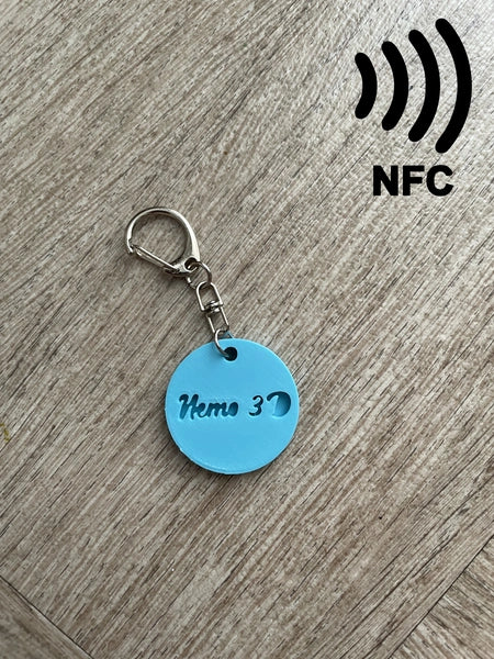 Porte-clé Prénom Personnalisé NFC - rond - Impression 3D