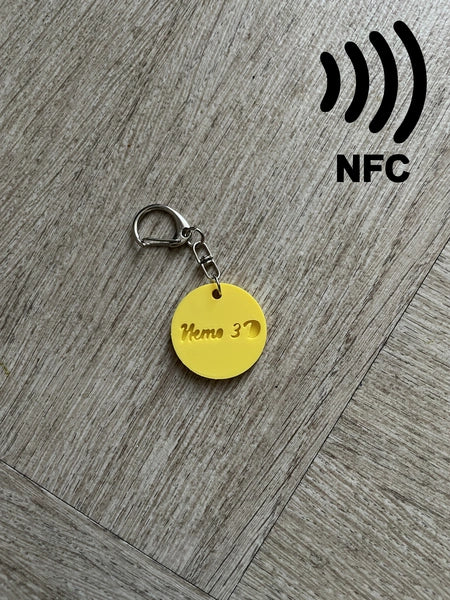 Porte-clé Prénom Personnalisé NFC - rond - Impression 3D