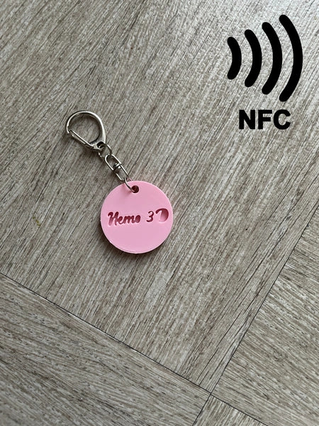 Porte-clé Prénom Personnalisé NFC - rond - Impression 3D