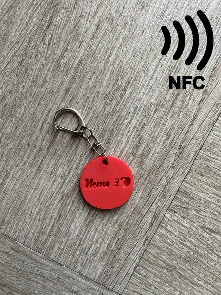 Porte-clé Prénom Personnalisé NFC - rond - Impression 3D
