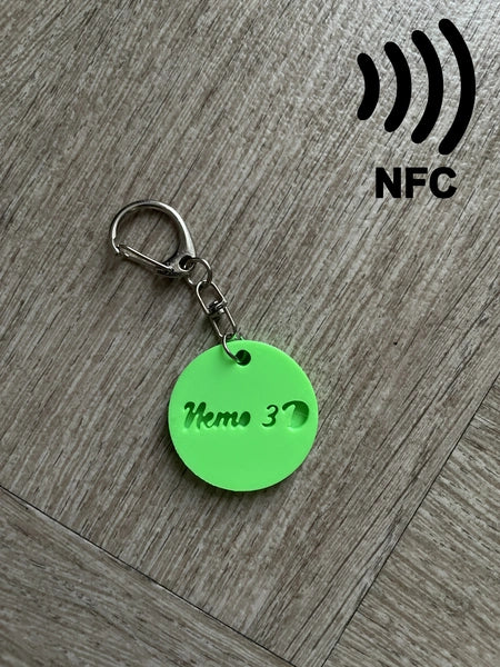 Porte-clé Prénom Personnalisé NFC - rond - Impression 3D